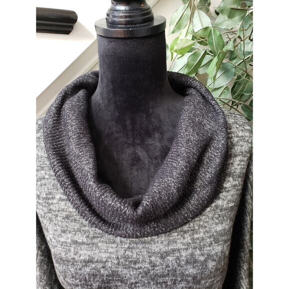 PerSeption Concept Sweater Womens L Gray Heather Cowl Neck Long Sleeve Pockets - Picture 12 of 13